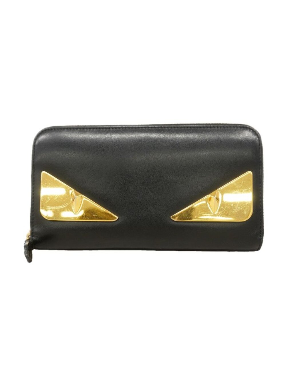 Fendi Wallet Monster Leather Black Gold